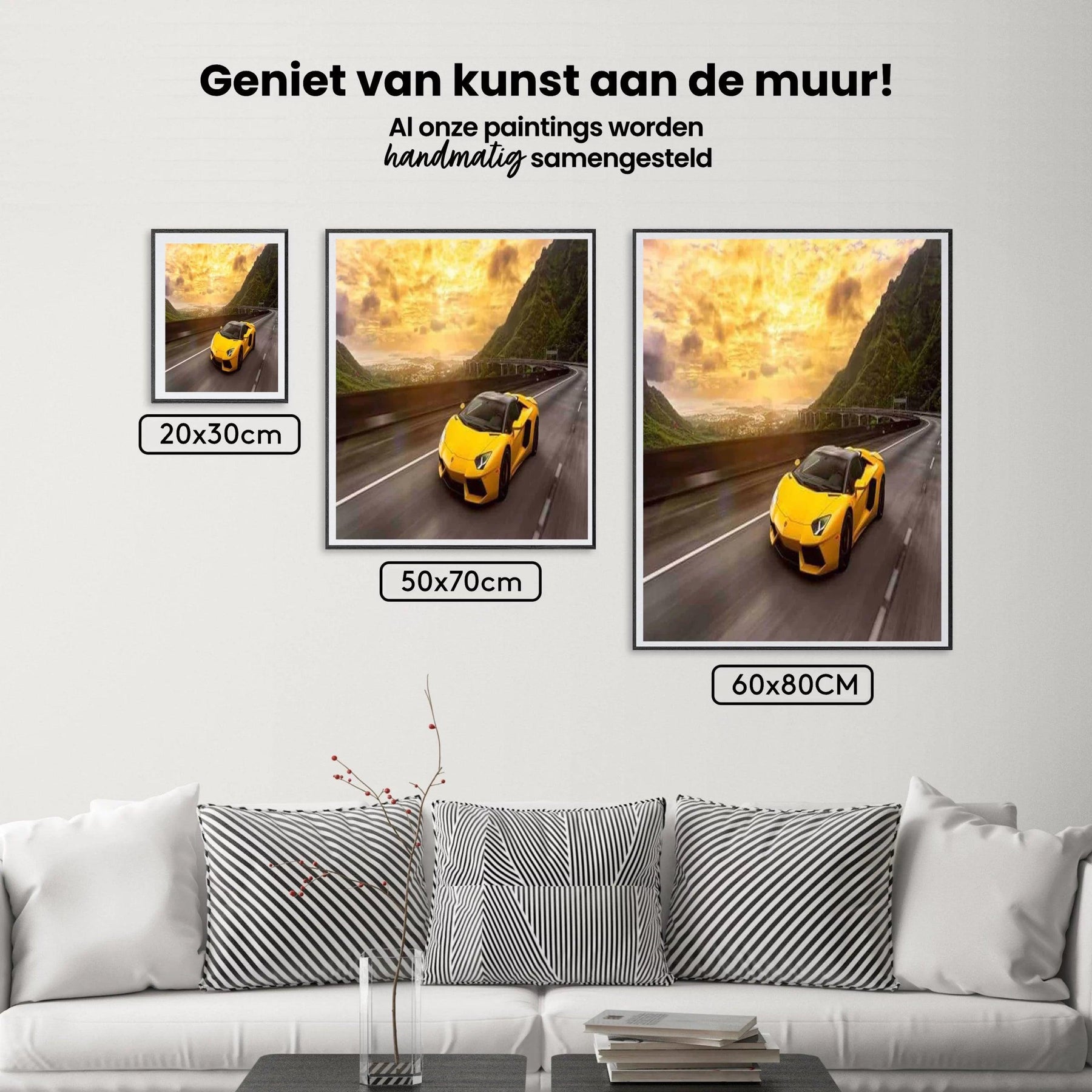 Diamond Painting Gele Sportwagen 30x40 cm - SEOS Shop ®