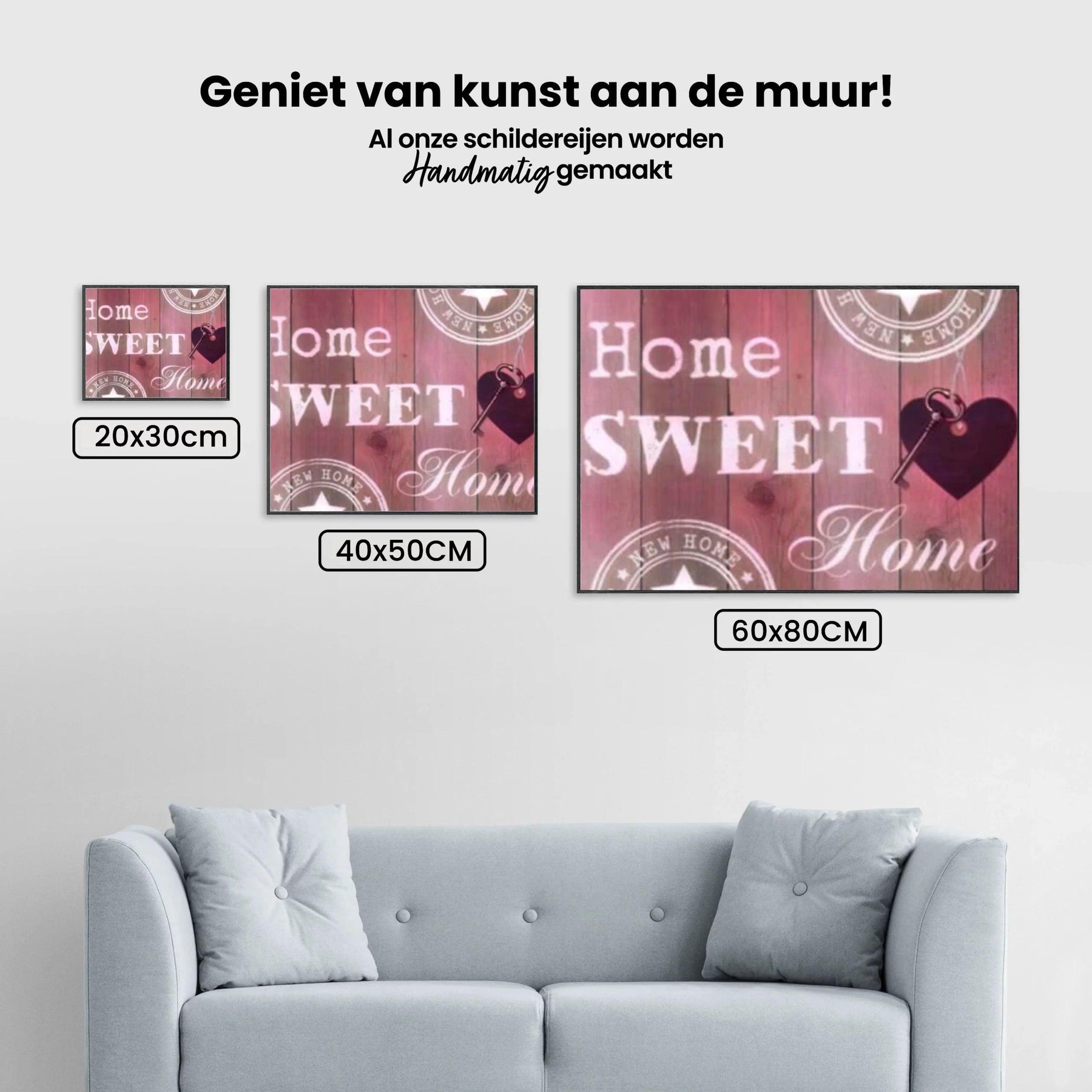 Diamond Painting Home Sweet Home Roze 30x20cm – SEOS Shop ®
