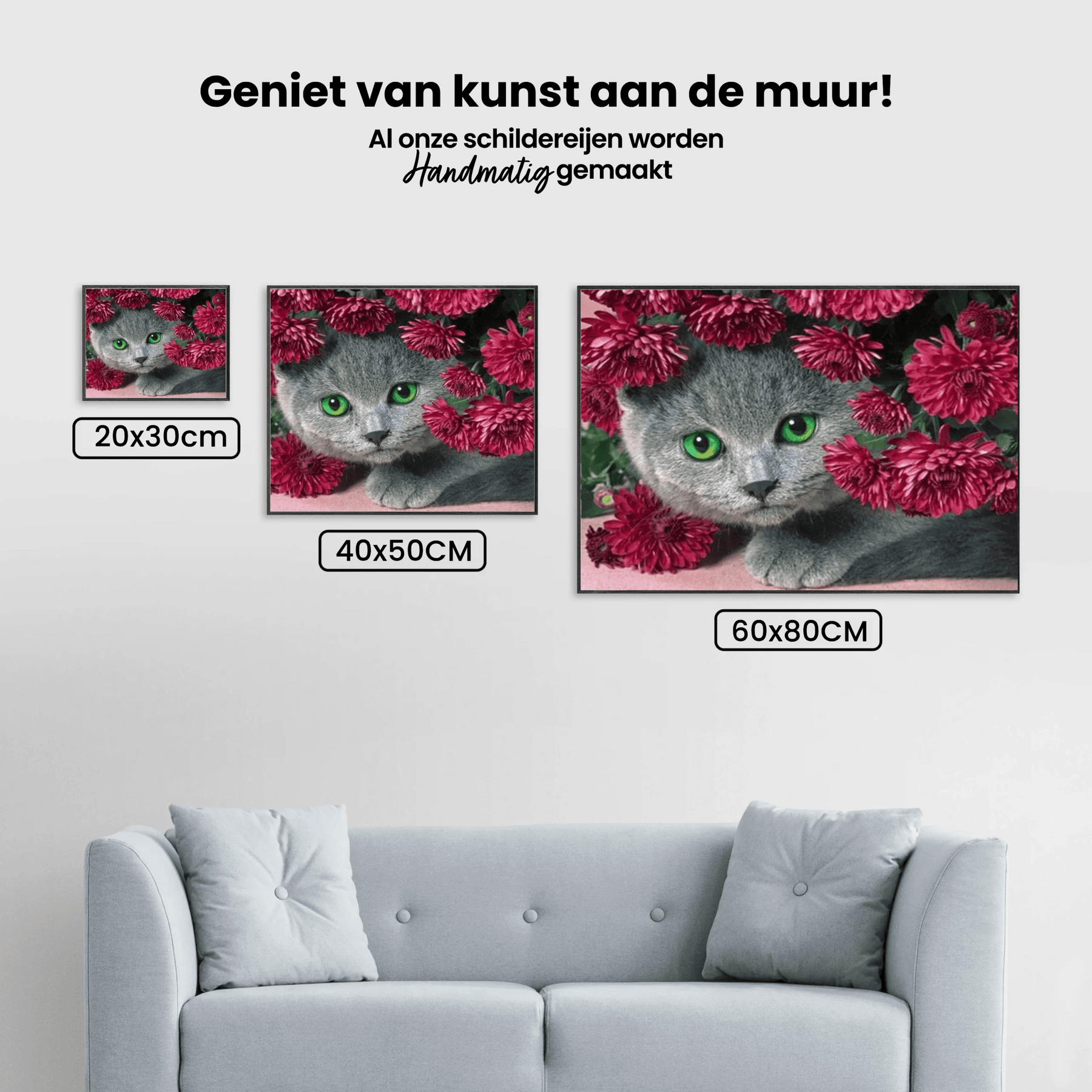 Diamond Painting Kat met bloemen - SEOS Shop ®