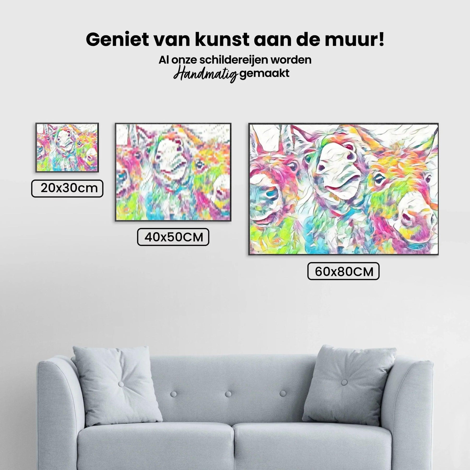 Diamond Painting Kleurrijke ezels - SEOS Shop ®
