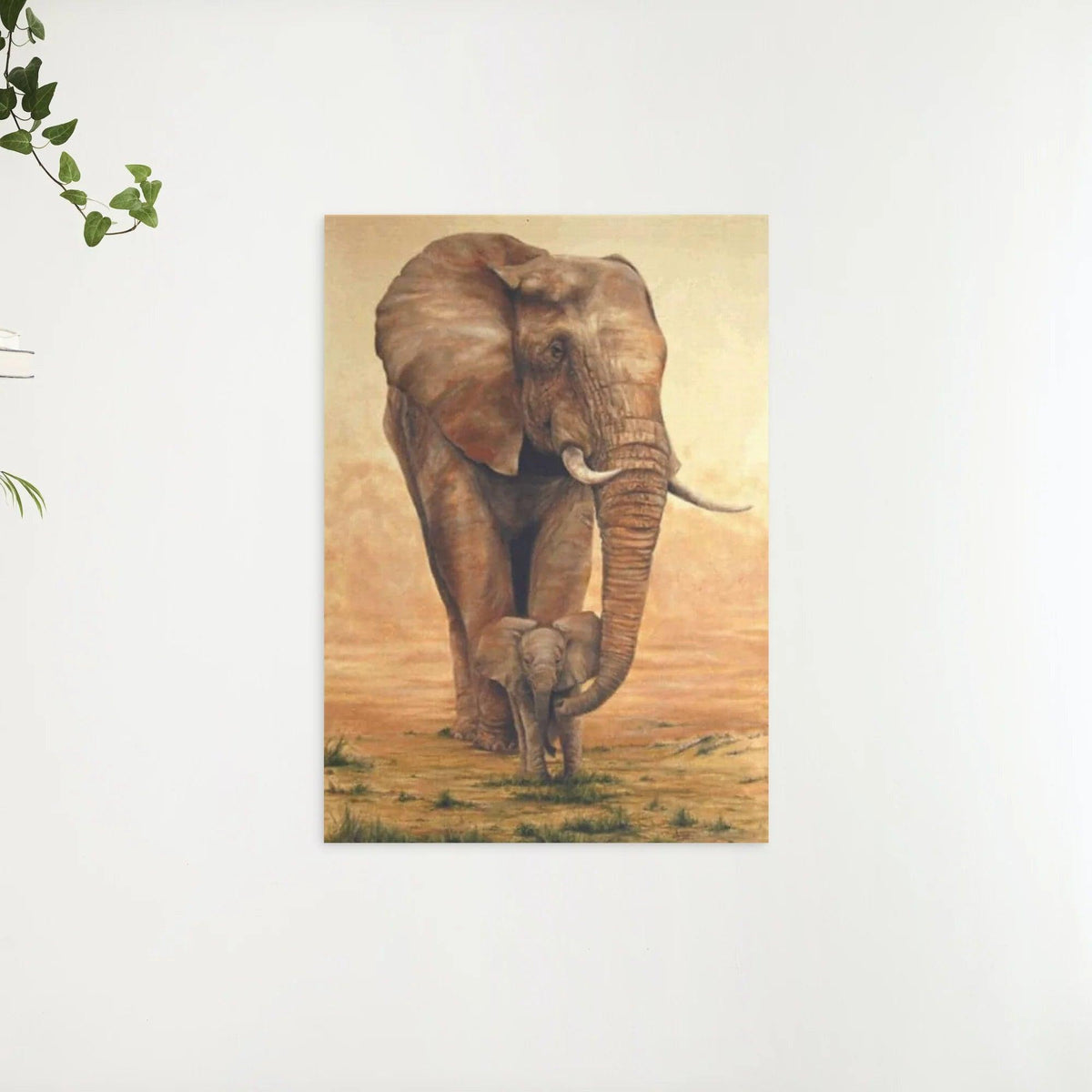 Diamond Painting Olifant met Kalfje op de Savanne - SEOS Shop ®