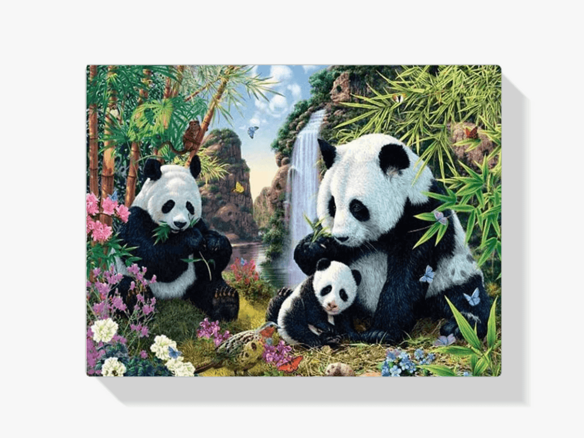 Diamond Painting Panda's eten bamboe - SEOS Shop ®