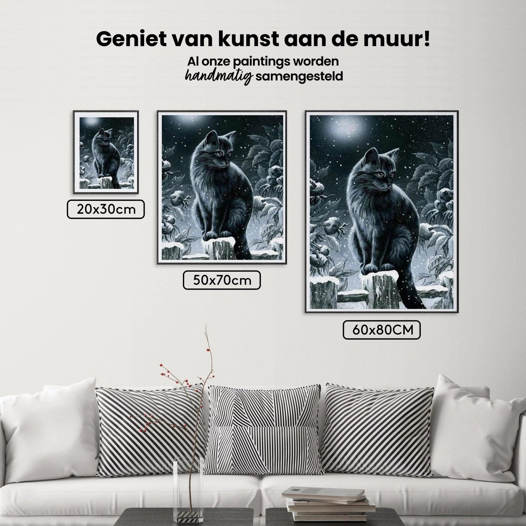 Diamond Painting Winter zwarte kat - SEOS Shop ®