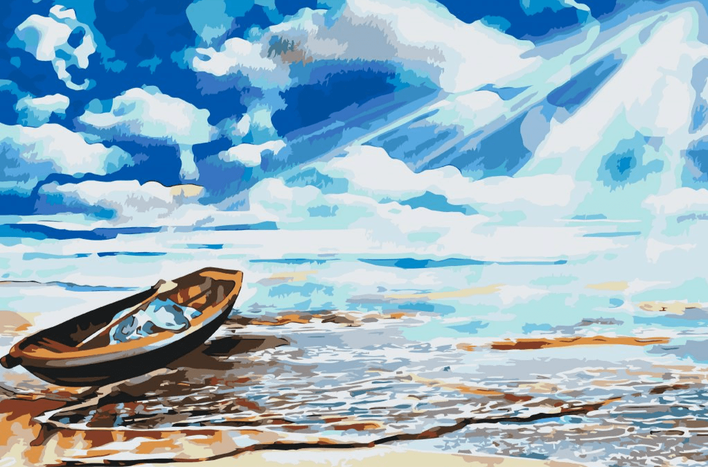 Diamond Painting - Boot aan de rand van de zee - SEOS Shop ®