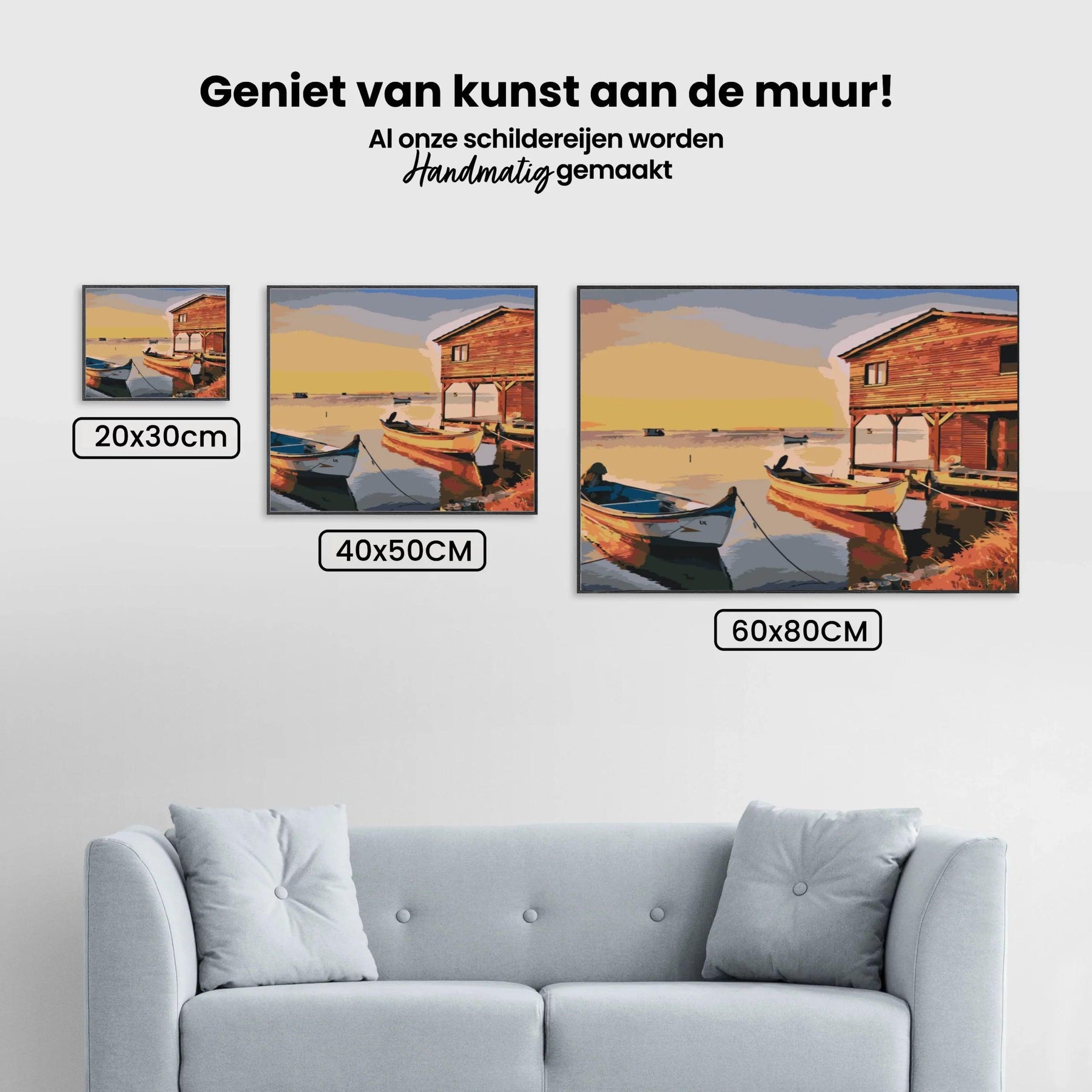 Diamond Painting - Boten en houten hut - SEOS Shop ®