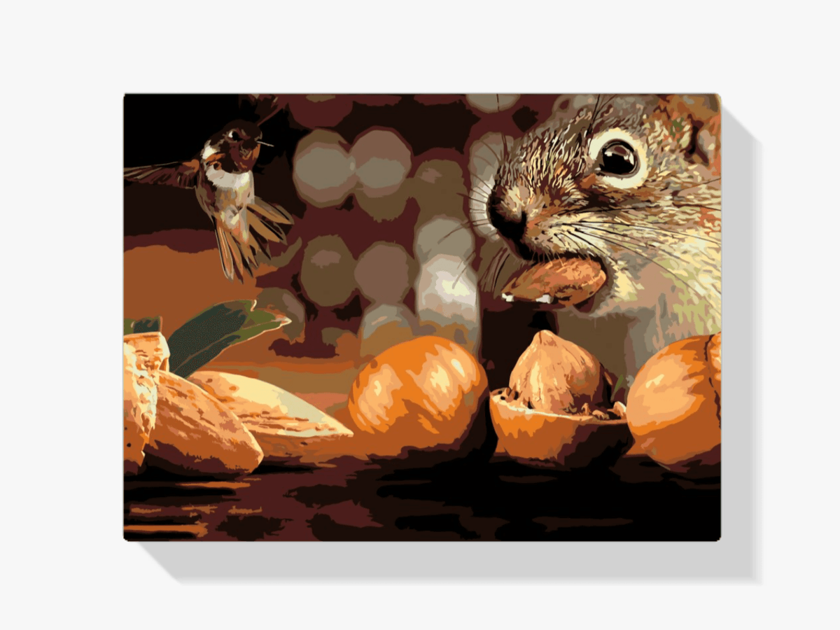 Diamond Painting - Eekhoorn en vogel - SEOS®