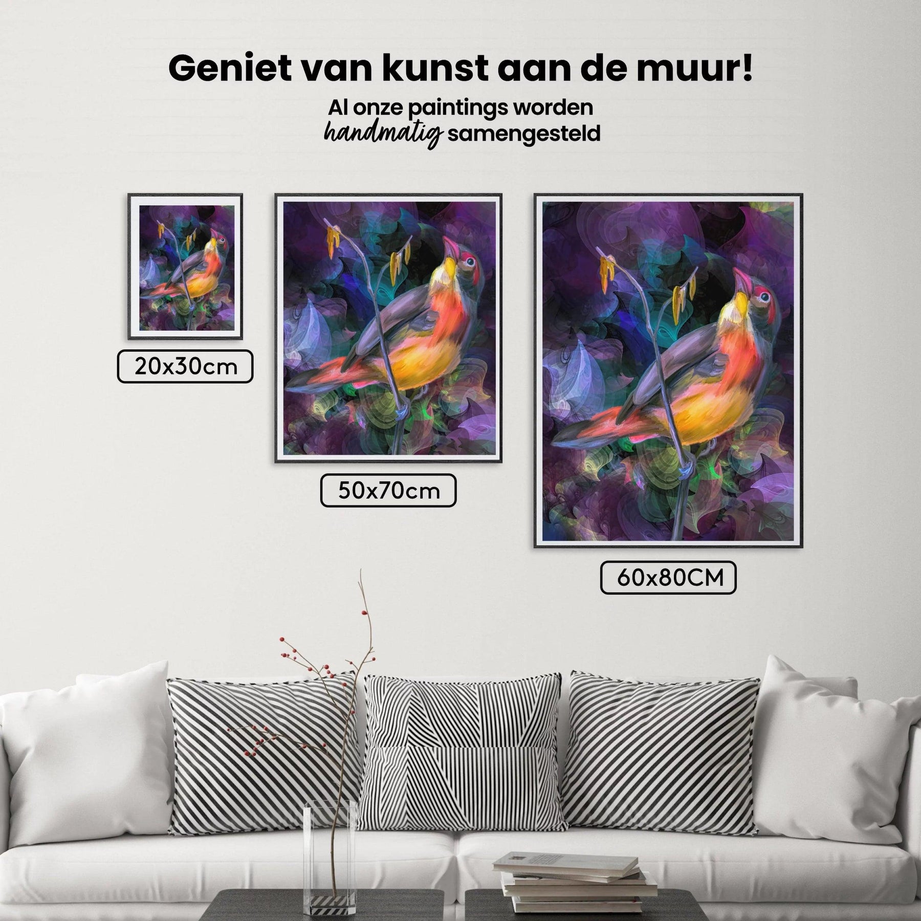 Diamond Painting - Een vogel in een kleurrijke omgeving - SEOS®
