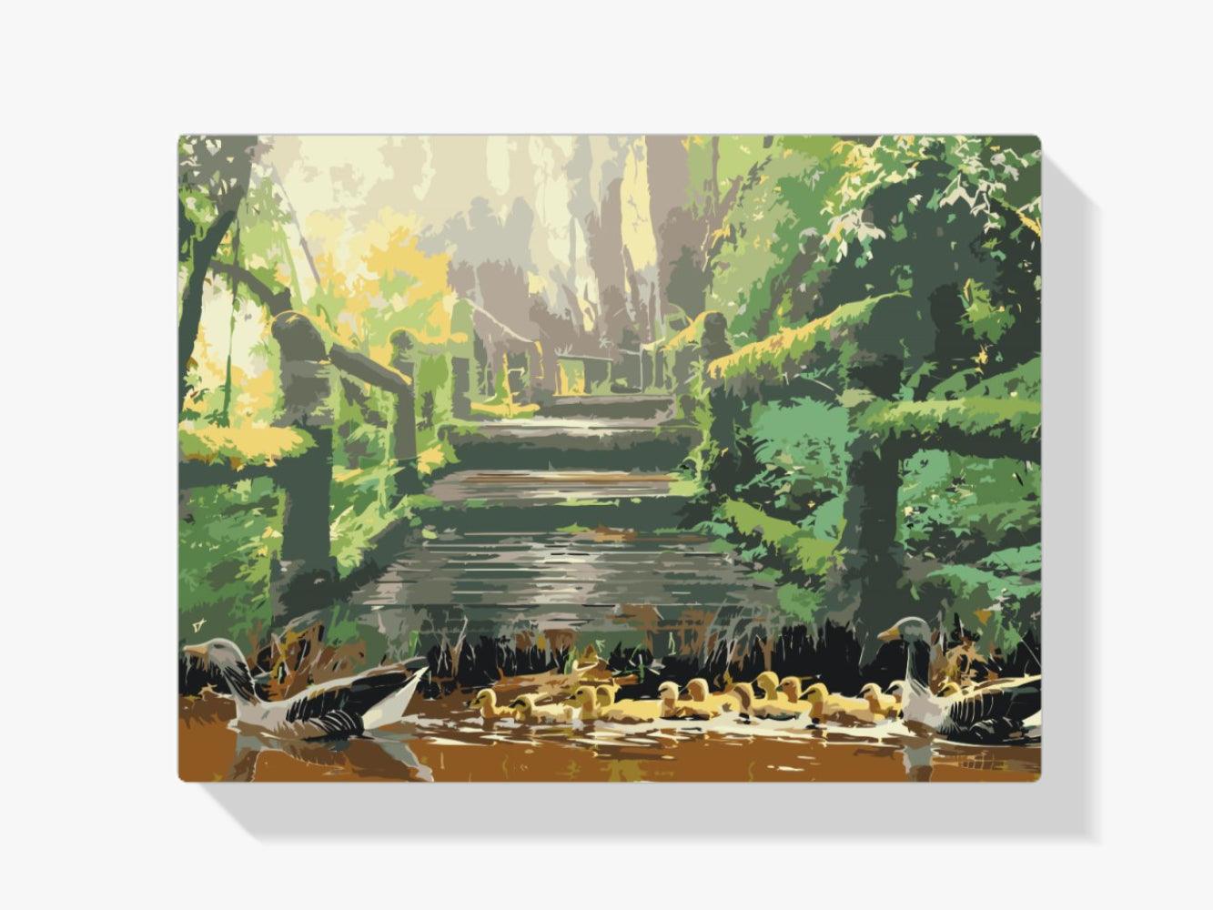 Diamond Painting - Eendenfamilie in het park - SEOS®