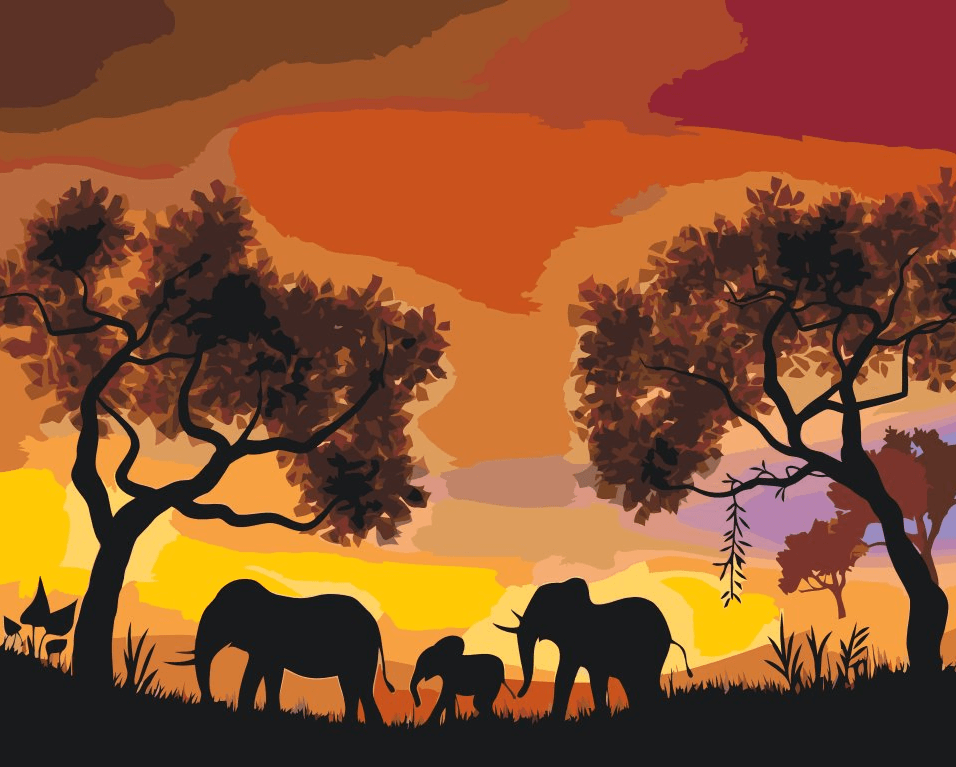 Diamond Painting - Familie van olifanten - SEOS®