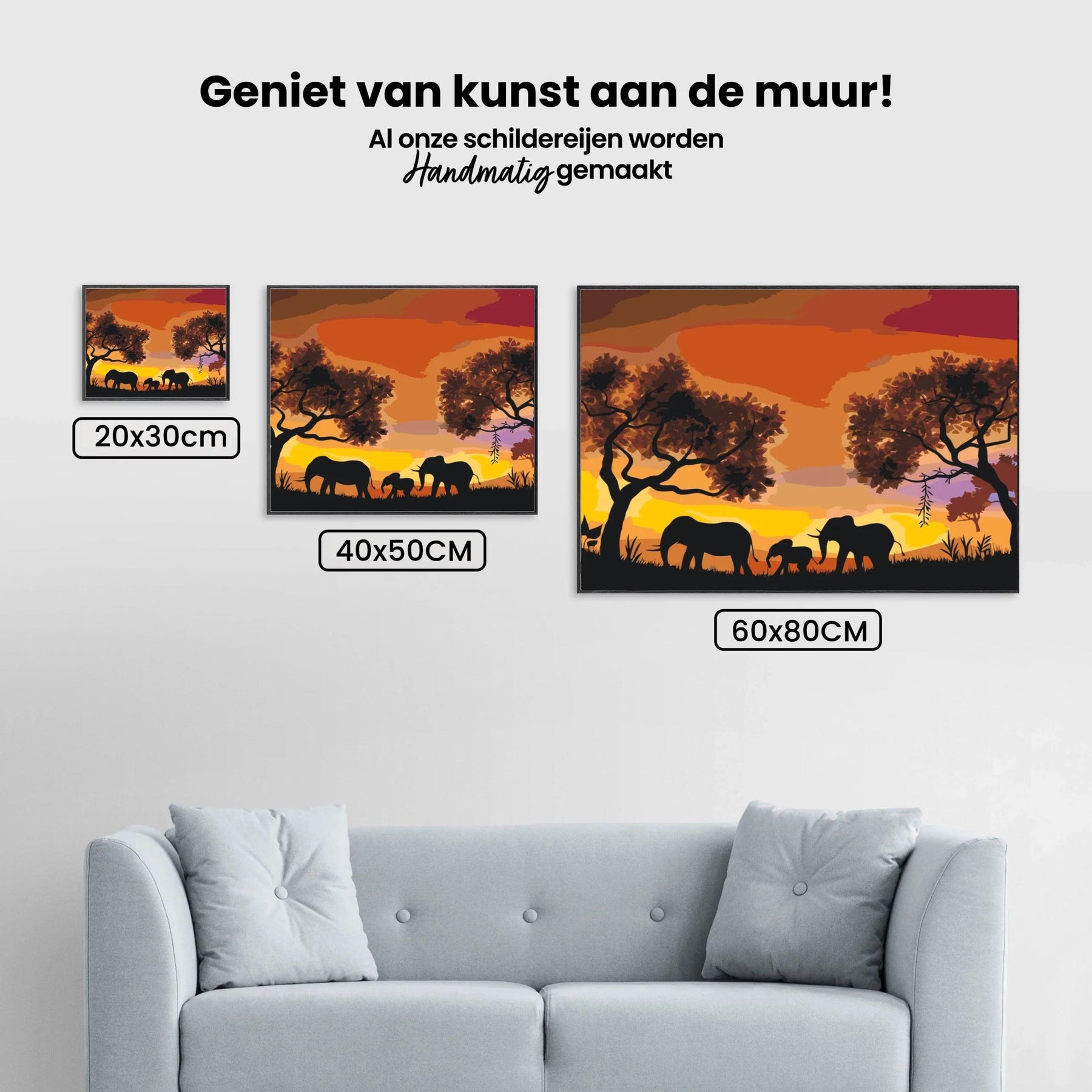Diamond Painting - Familie van olifanten - SEOS®