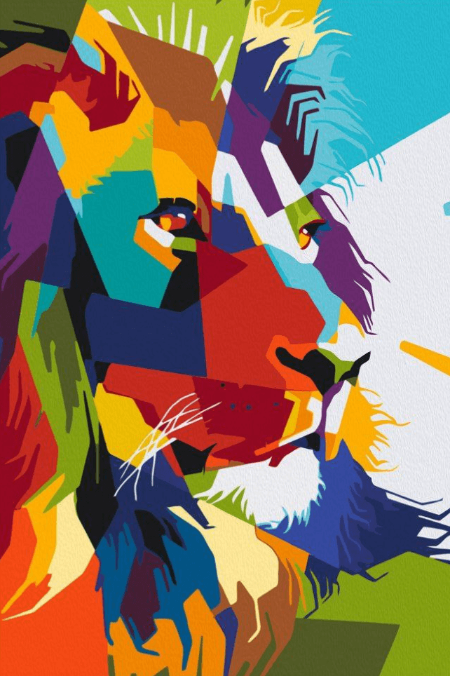 Diamond Painting - Geometrische leeuw - SEOS®