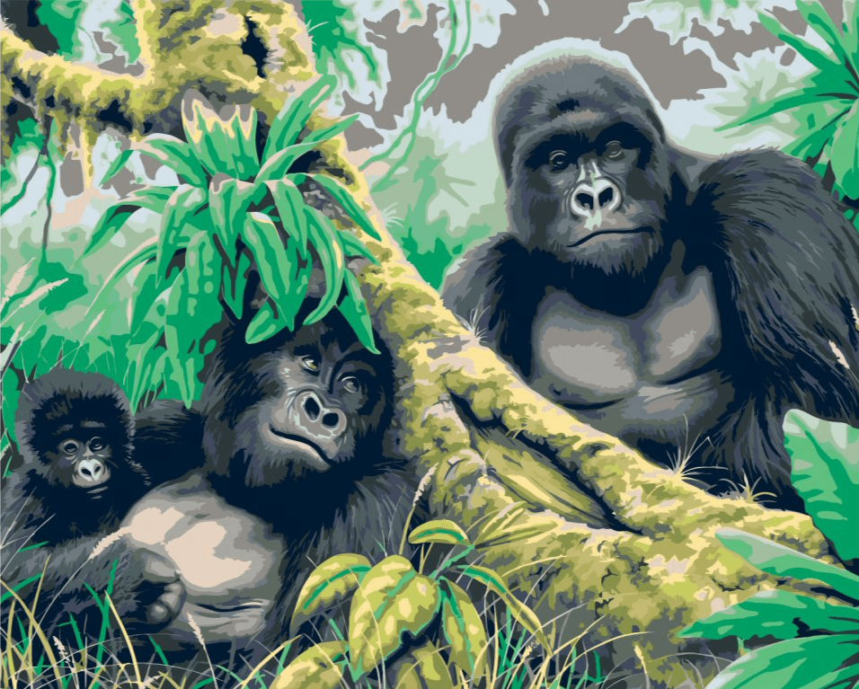 Diamond Painting - Gorilla familie - SEOS®