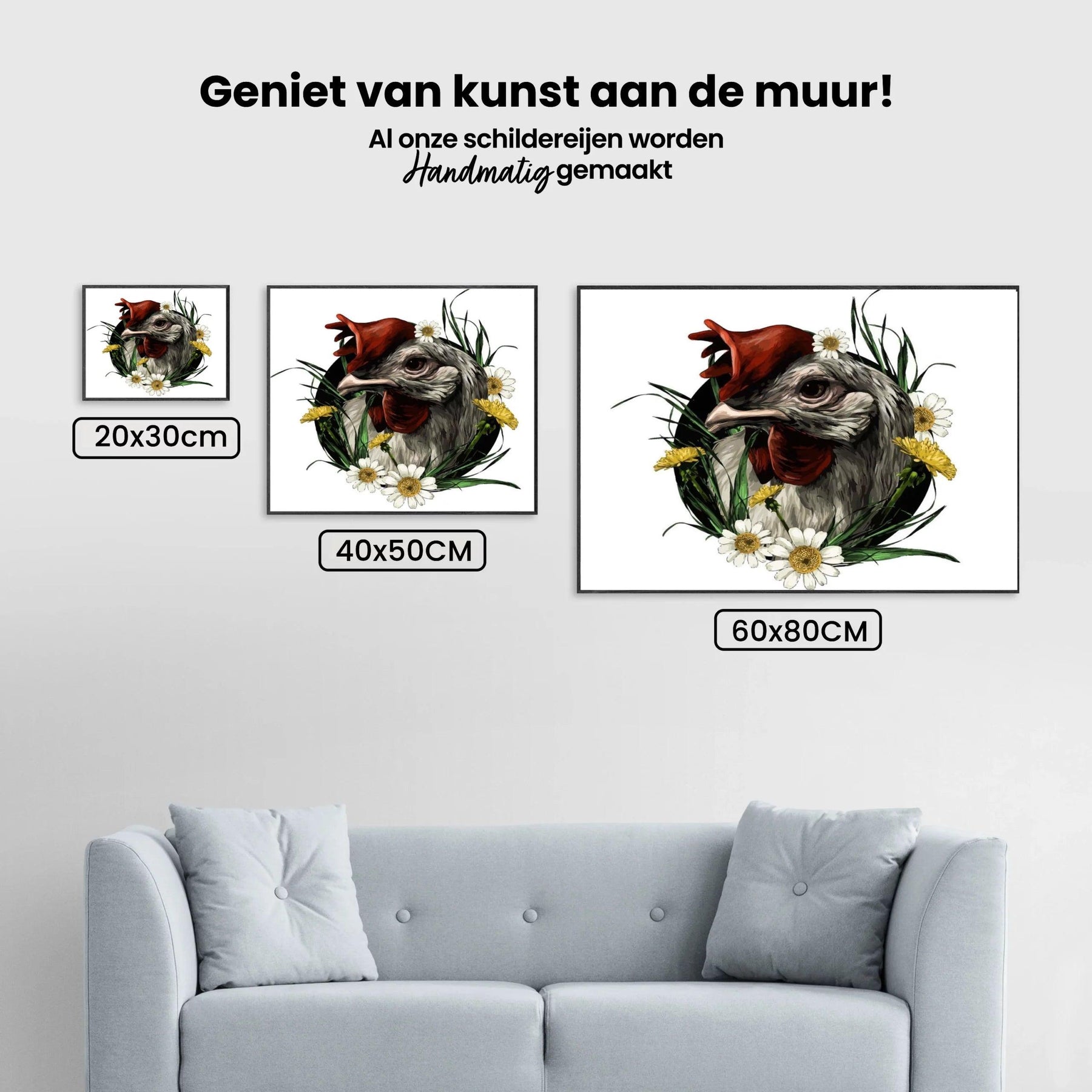 Diamond Painting - Haan in een bloemenmantel - SEOS®