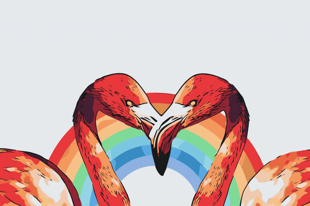 Diamond Painting - Hartvormige flamingo’s - SEOS®