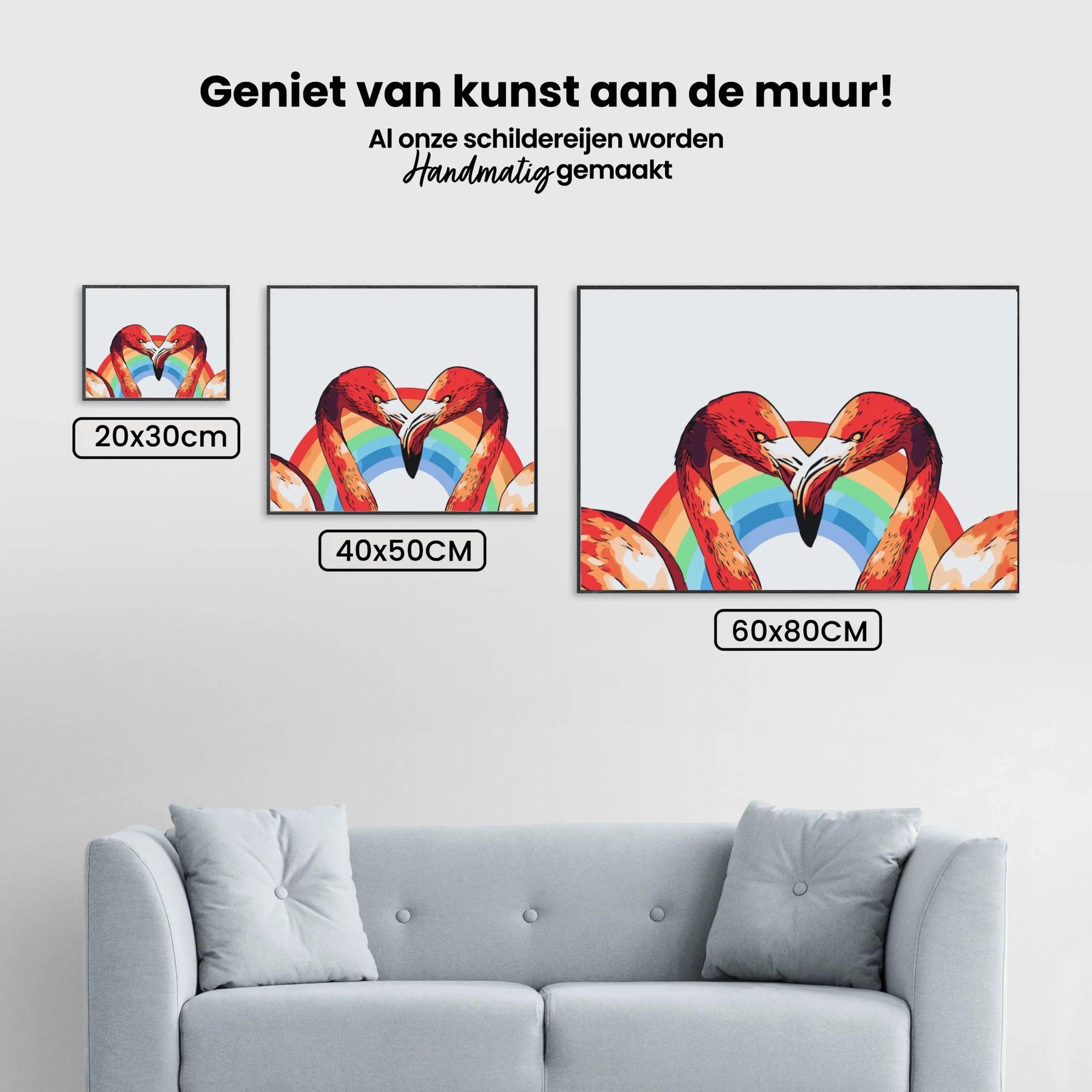 Diamond Painting - Hartvormige flamingo’s - SEOS®