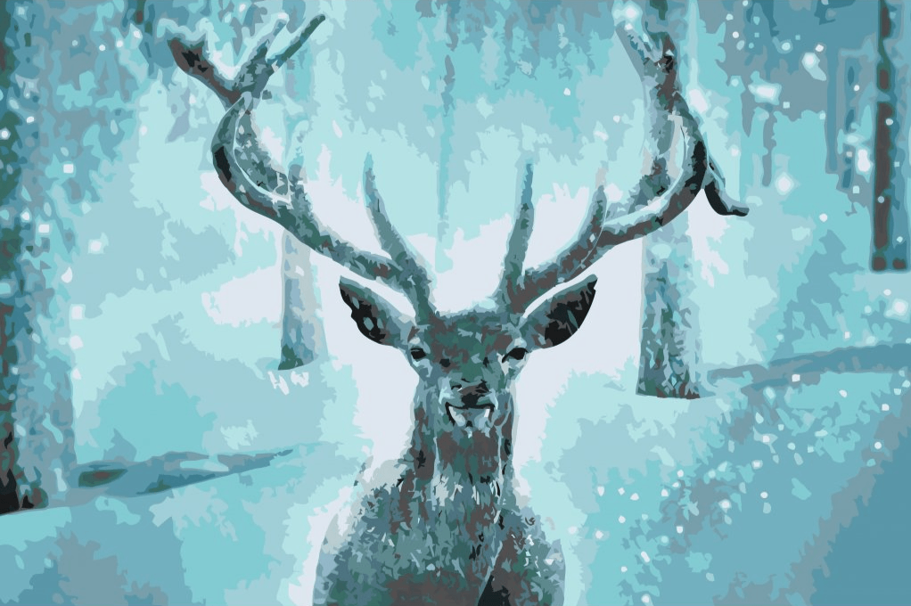 Diamond Painting - Het besneeuwde rendier - SEOS®