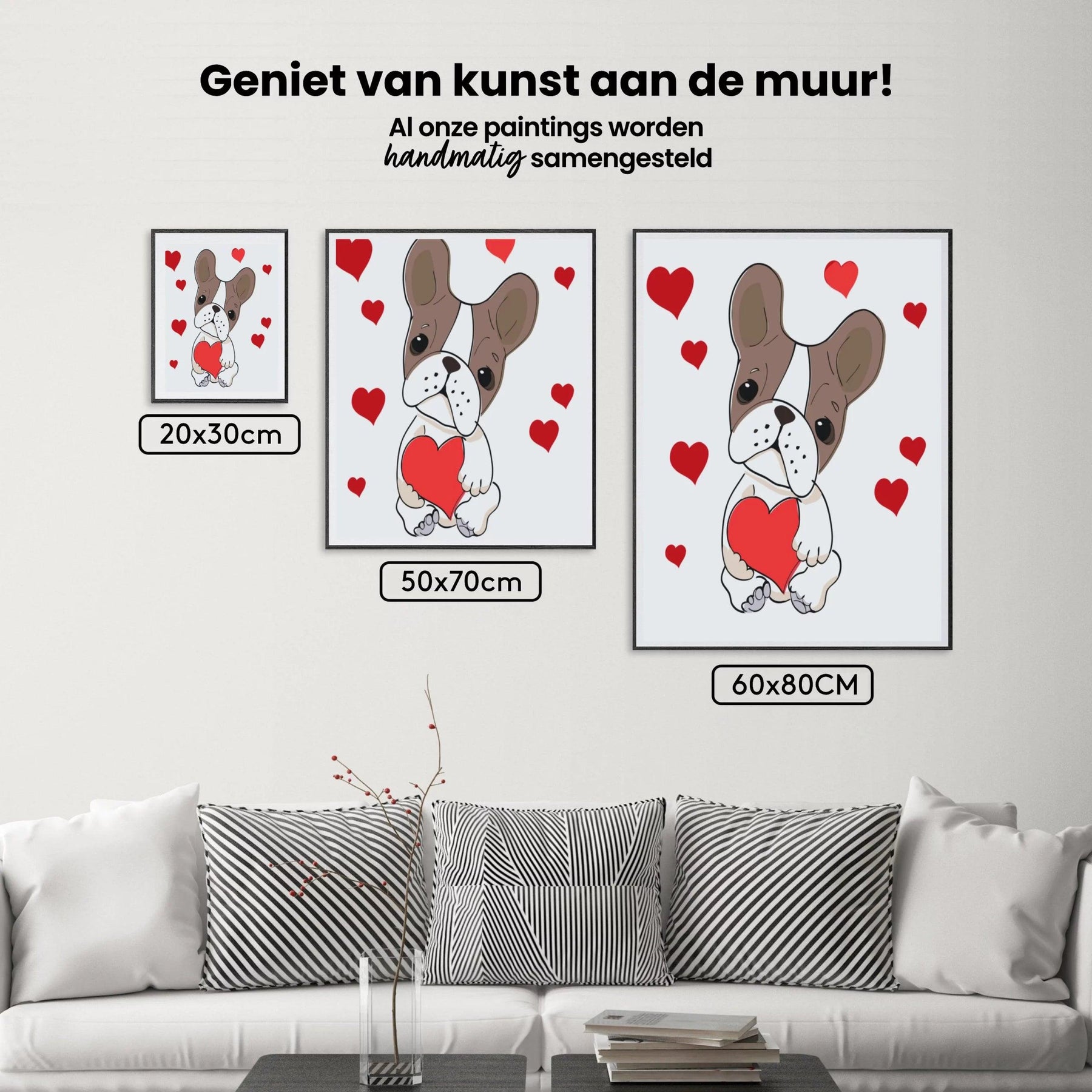 Diamond Painting - Hond met harten - SEOS®