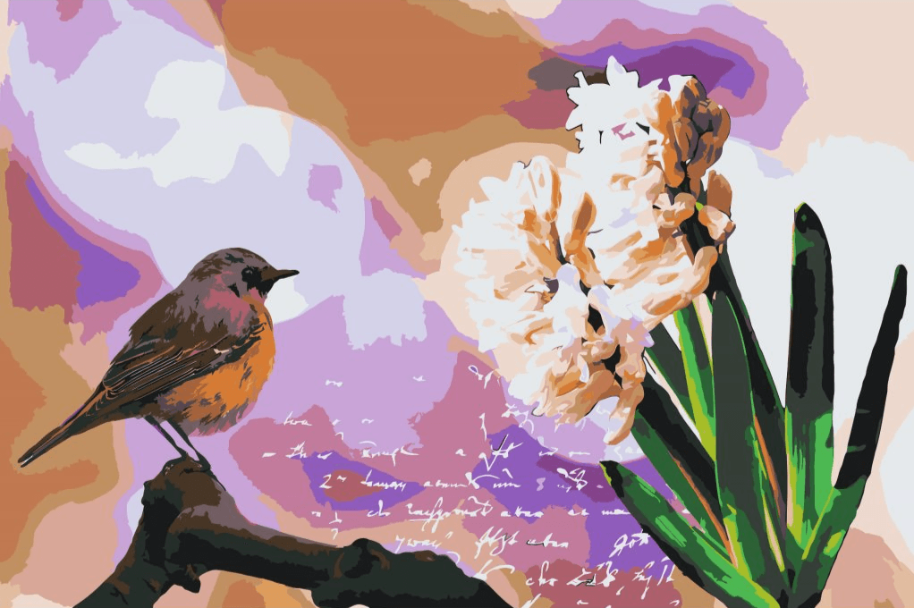 Diamond Painting - Hyacint en vogel - SEOS®