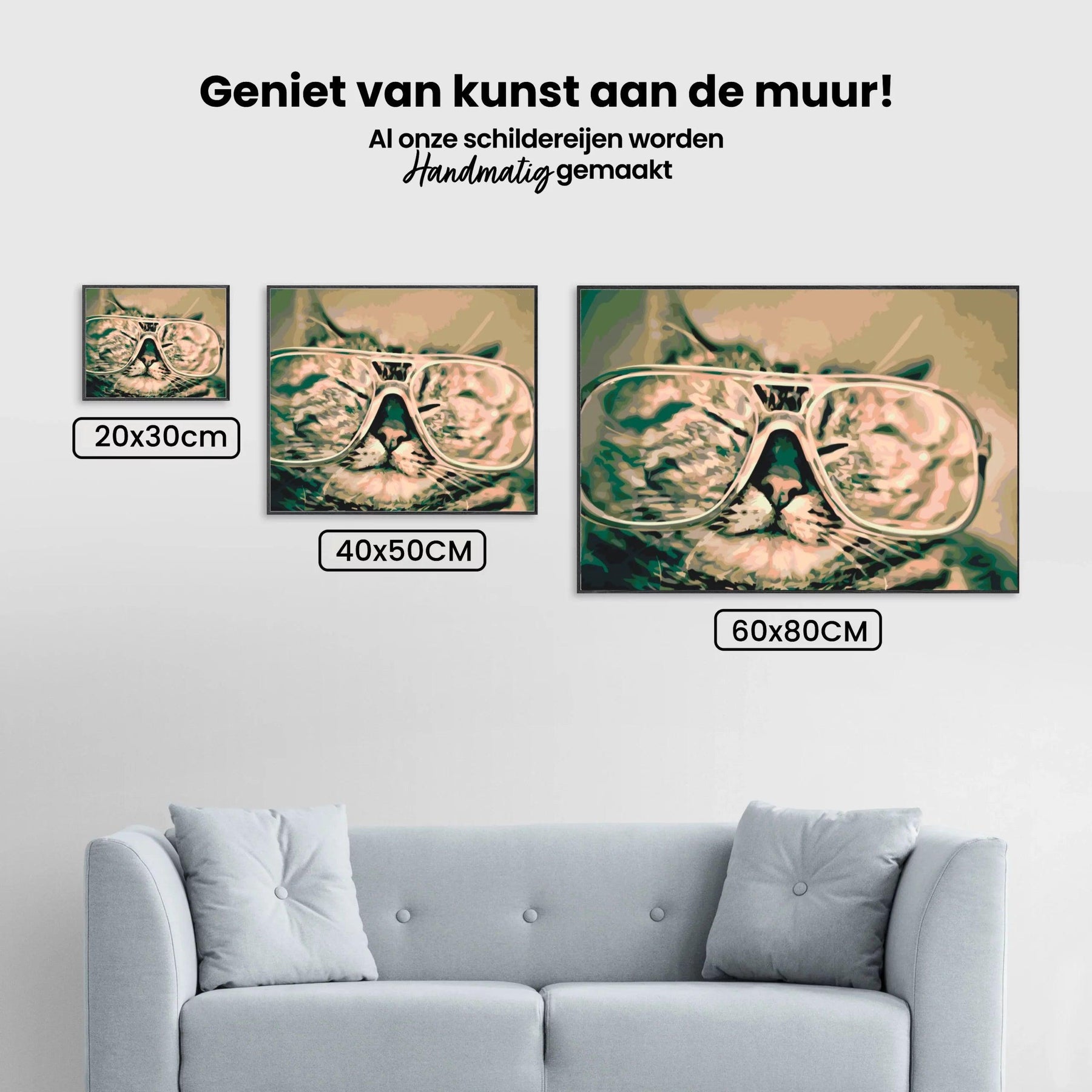 Diamond Painting - Kat met bril - SEOS®