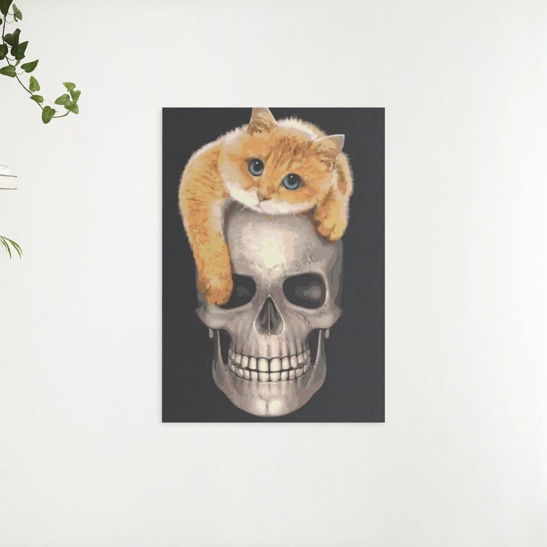 Diamond Painting - Kat op de schedel - SEOS®