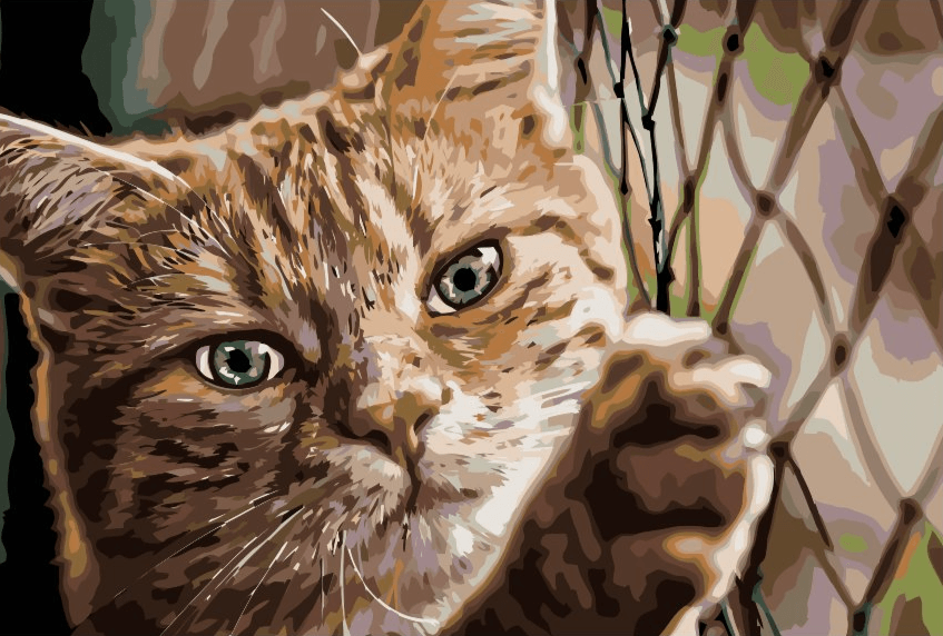 Diamond Painting - Kat op het hek - SEOS®