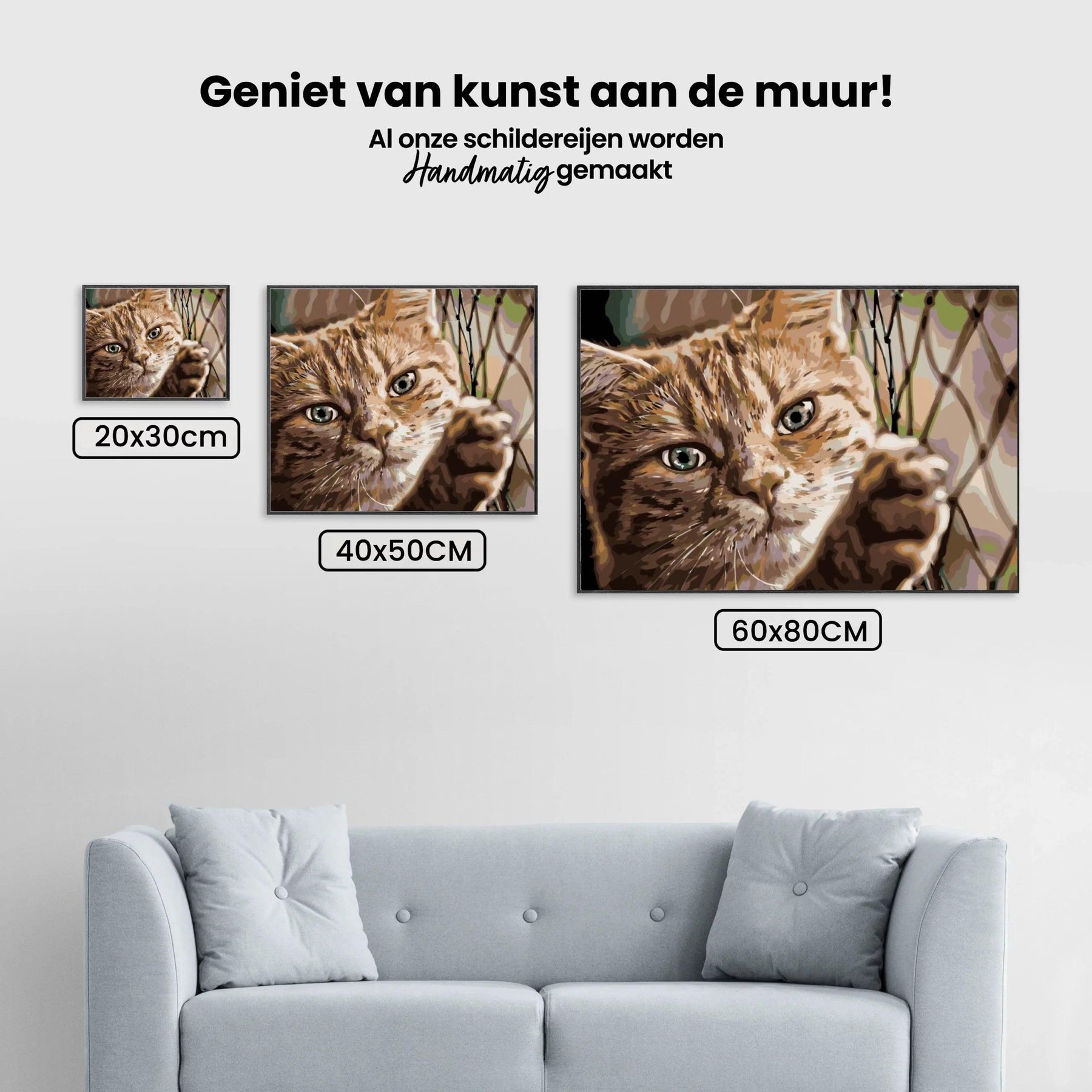 Diamond Painting - Kat op het hek - SEOS®