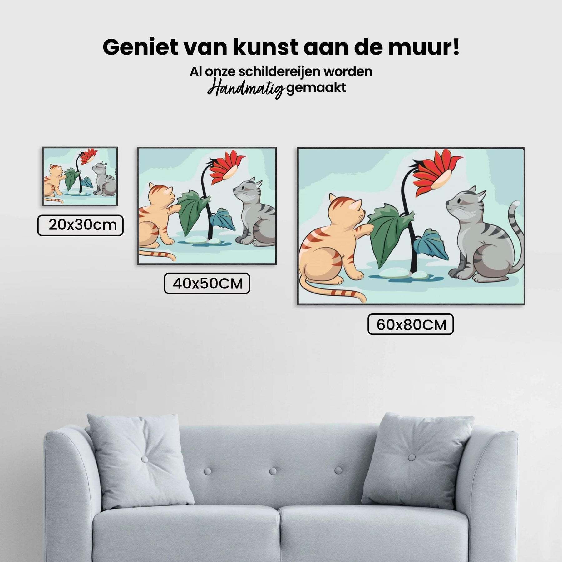 Diamond Painting -  Katten en bloemen - SEOS®