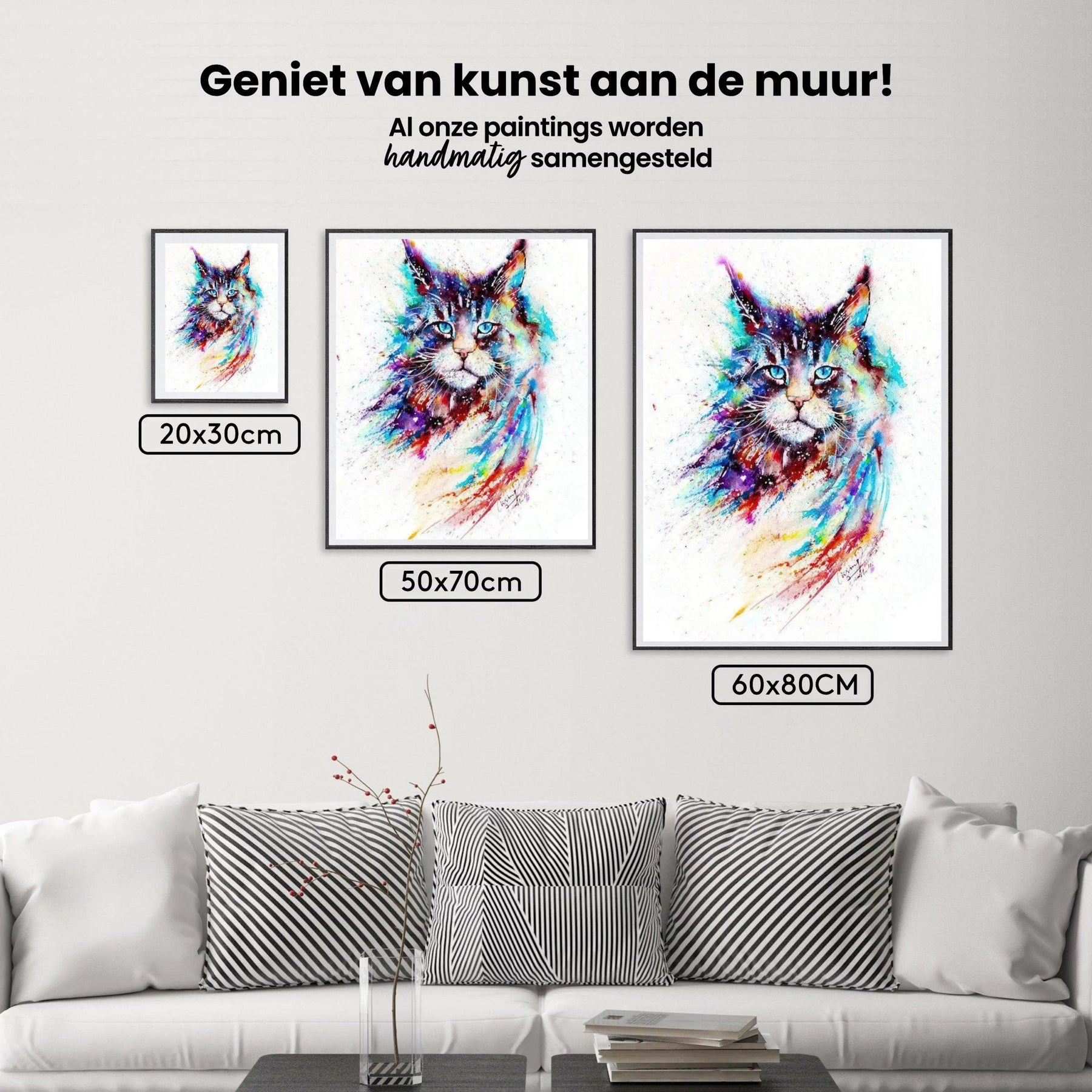 Diamond Painting - Kleurrijke Waterverf Kat - SEOS®