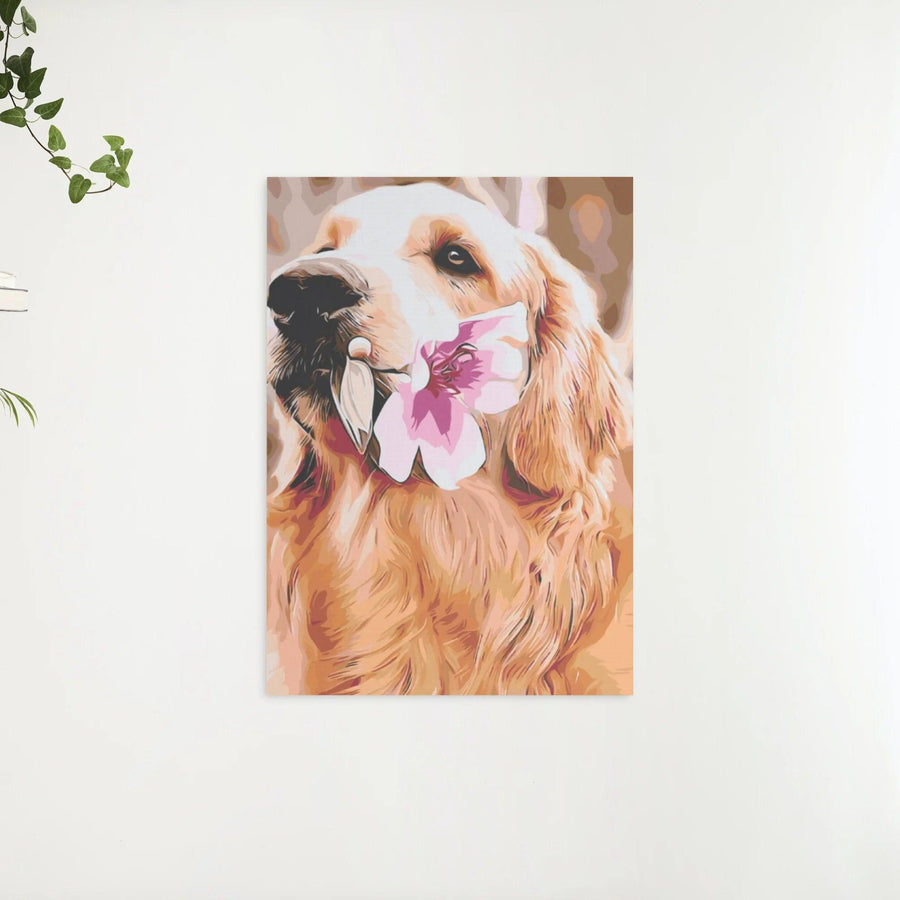 Diamond Painting - Labrador met bloem - SEOS®