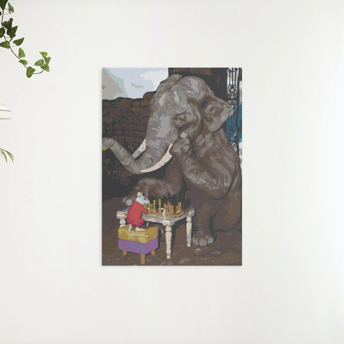 Diamond Painting - Olifant en muis spelen schaak - SEOS®