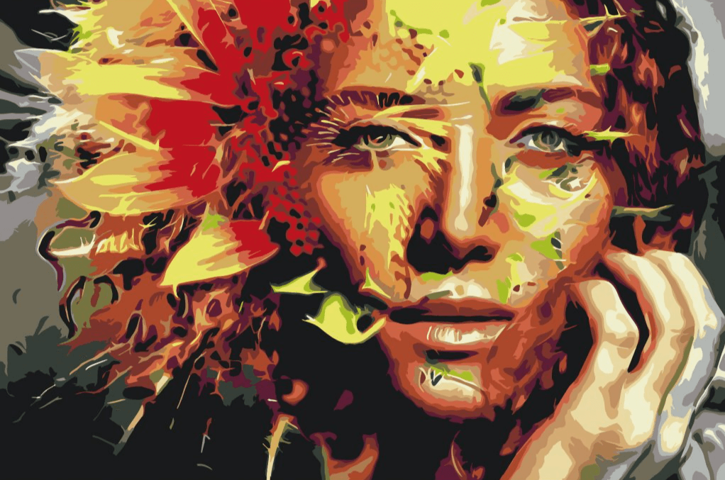 Diamond Painting - Vrouw verborgen in een zonnebloem - SEOS Shop ®