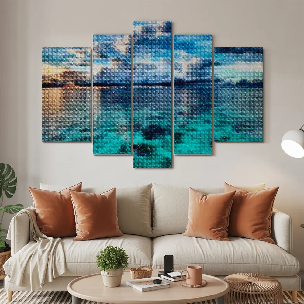 Diamond Painting Blauwe zee 5 luik - SEOS Shop ®