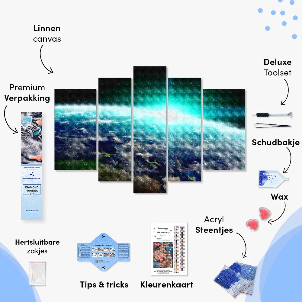 Diamond Painting De aarde  5 luik - SEOS Shop ®