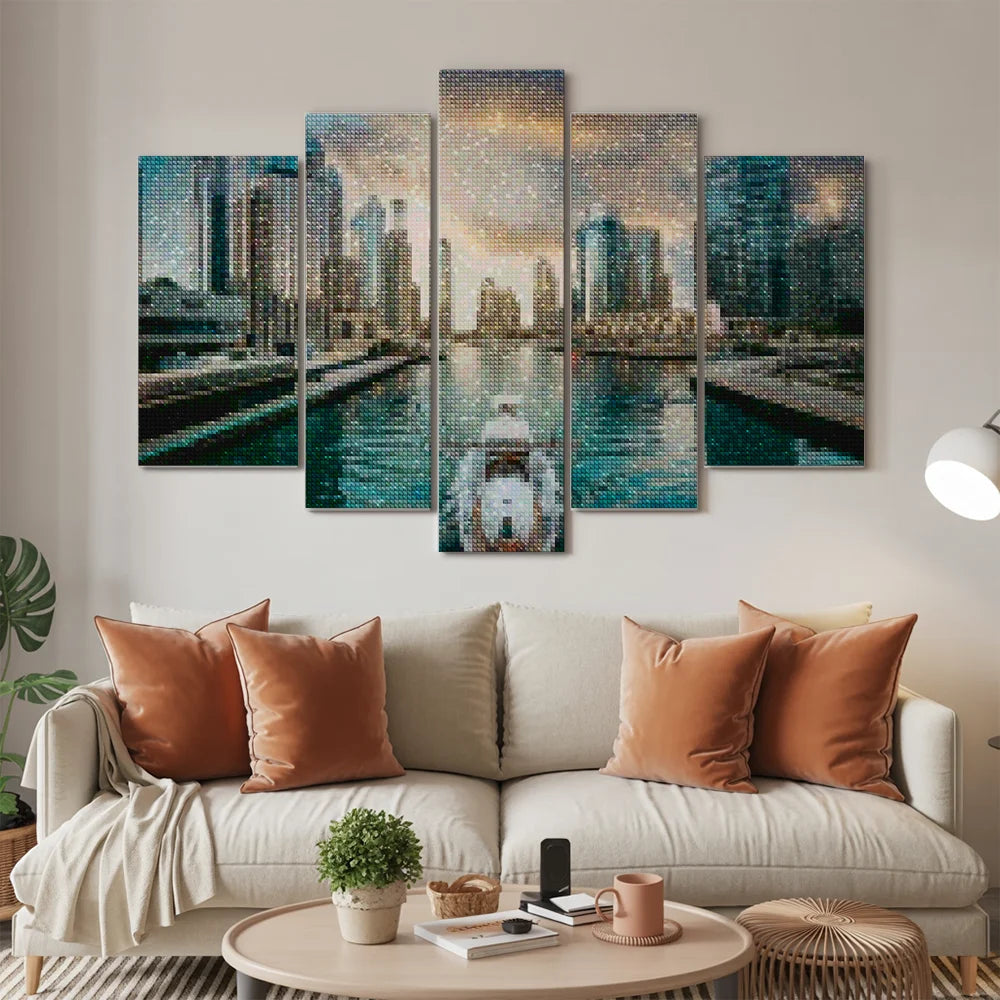 Diamond Painting Mooie gebouwen in de stad 5 luik - SEOS Shop ®