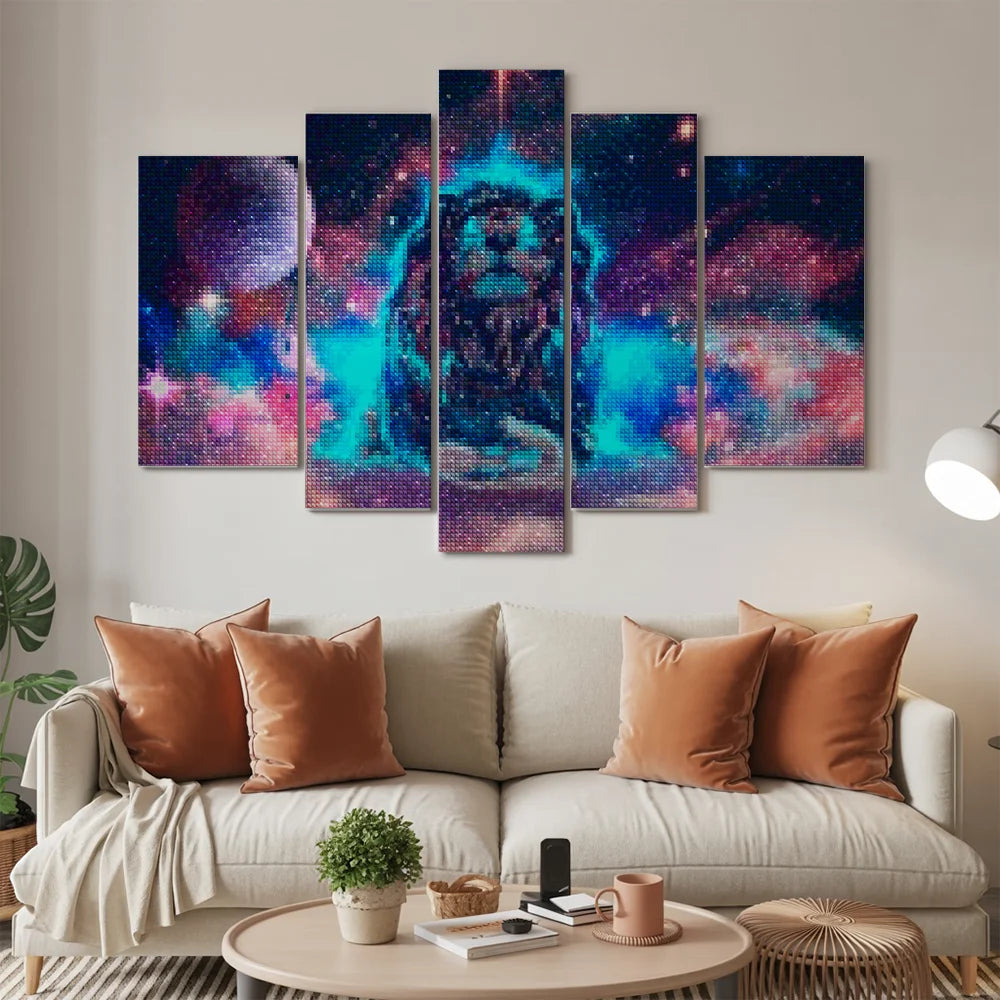 Diamond Painting Mysterieuze leeuw 5 luik - SEOS Shop ®