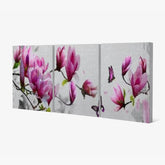 Diamond Painting Roze bloemen met vlinder 3 luik - SEOS Shop ®