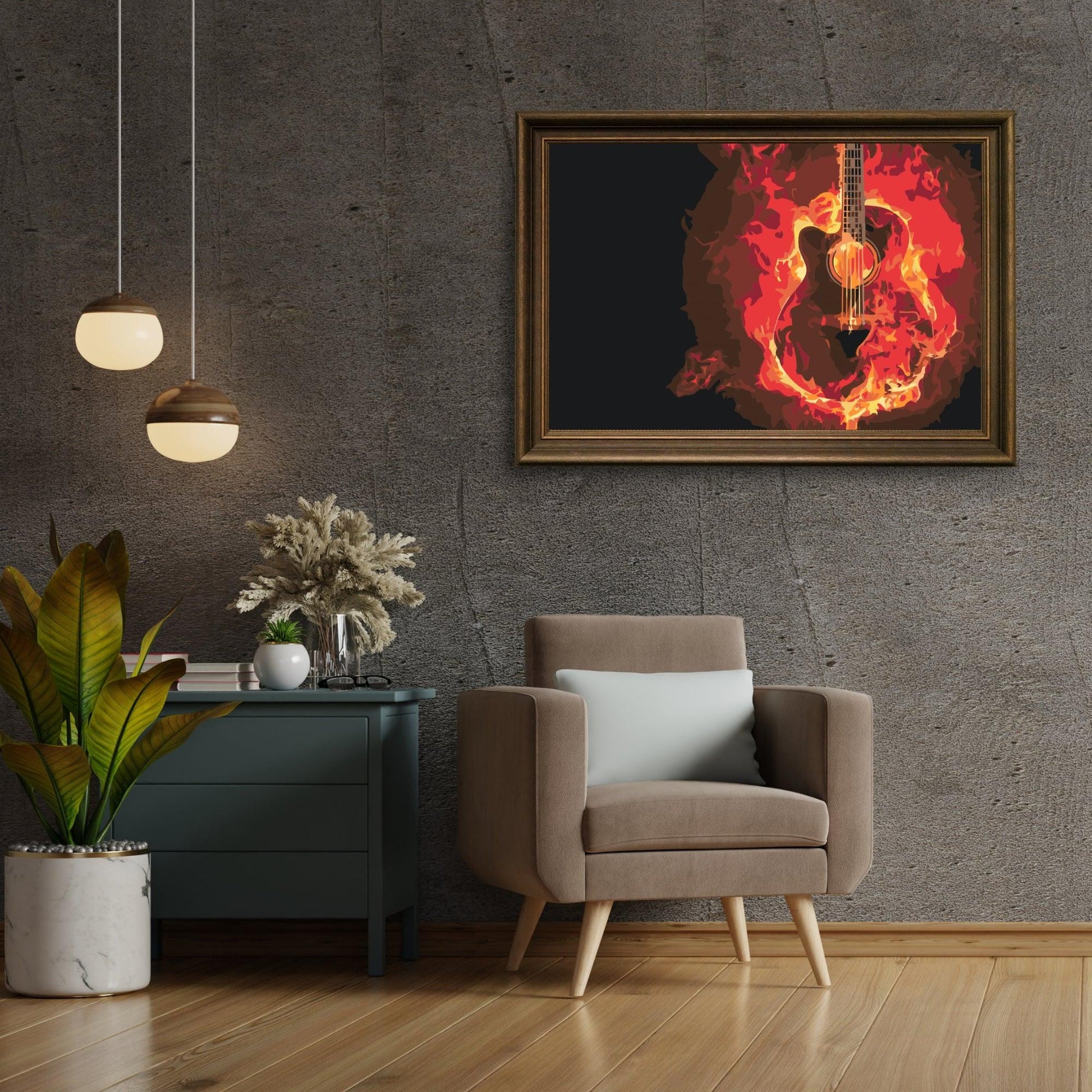 Diamond Painting - Brandende gitaar - SEOS Shop ®