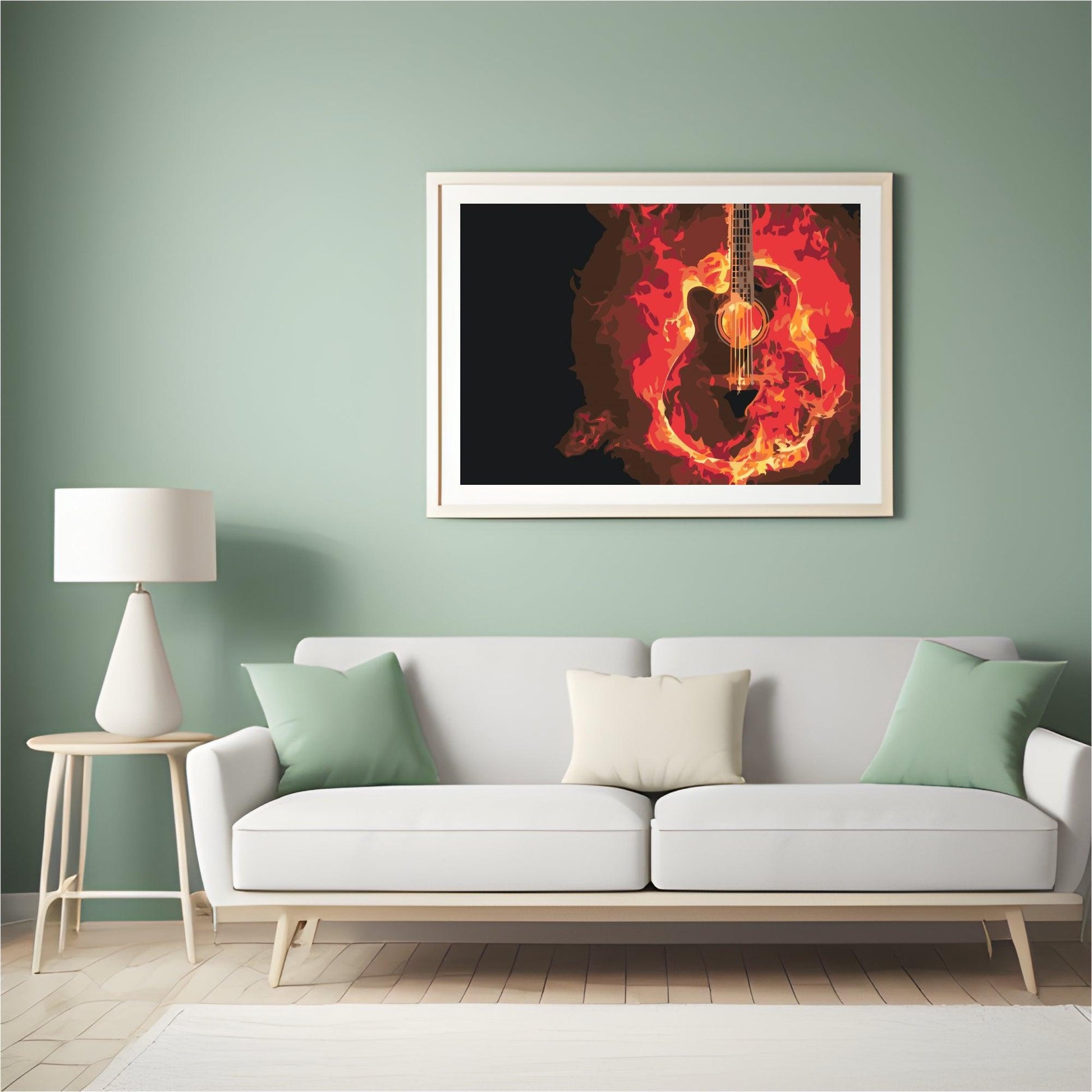 Diamond Painting - Brandende gitaar - SEOS Shop ®