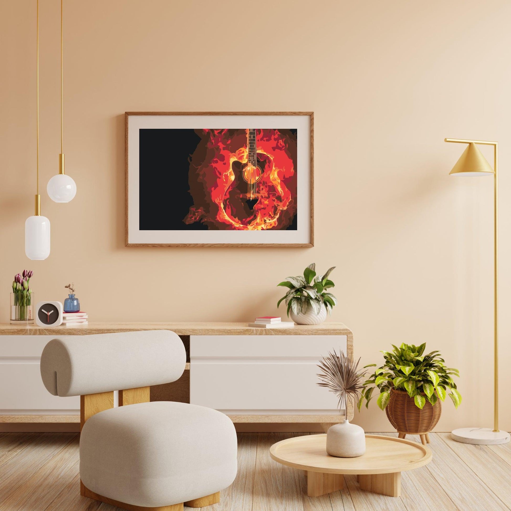 Diamond Painting - Brandende gitaar - SEOS Shop ®