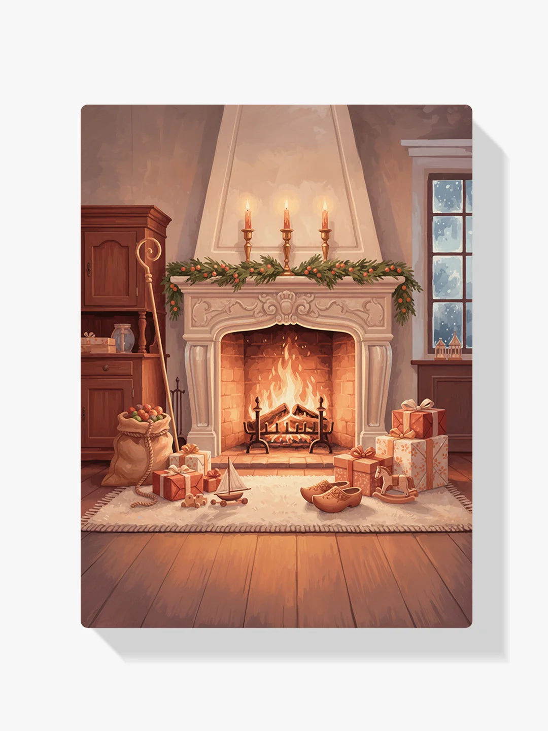 Diamond Painting - Cadeaus bij de open haard