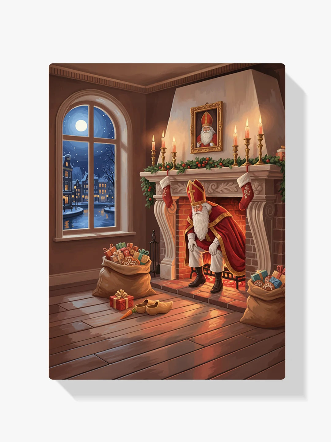 Diamond Painting - Door de schoorsteen