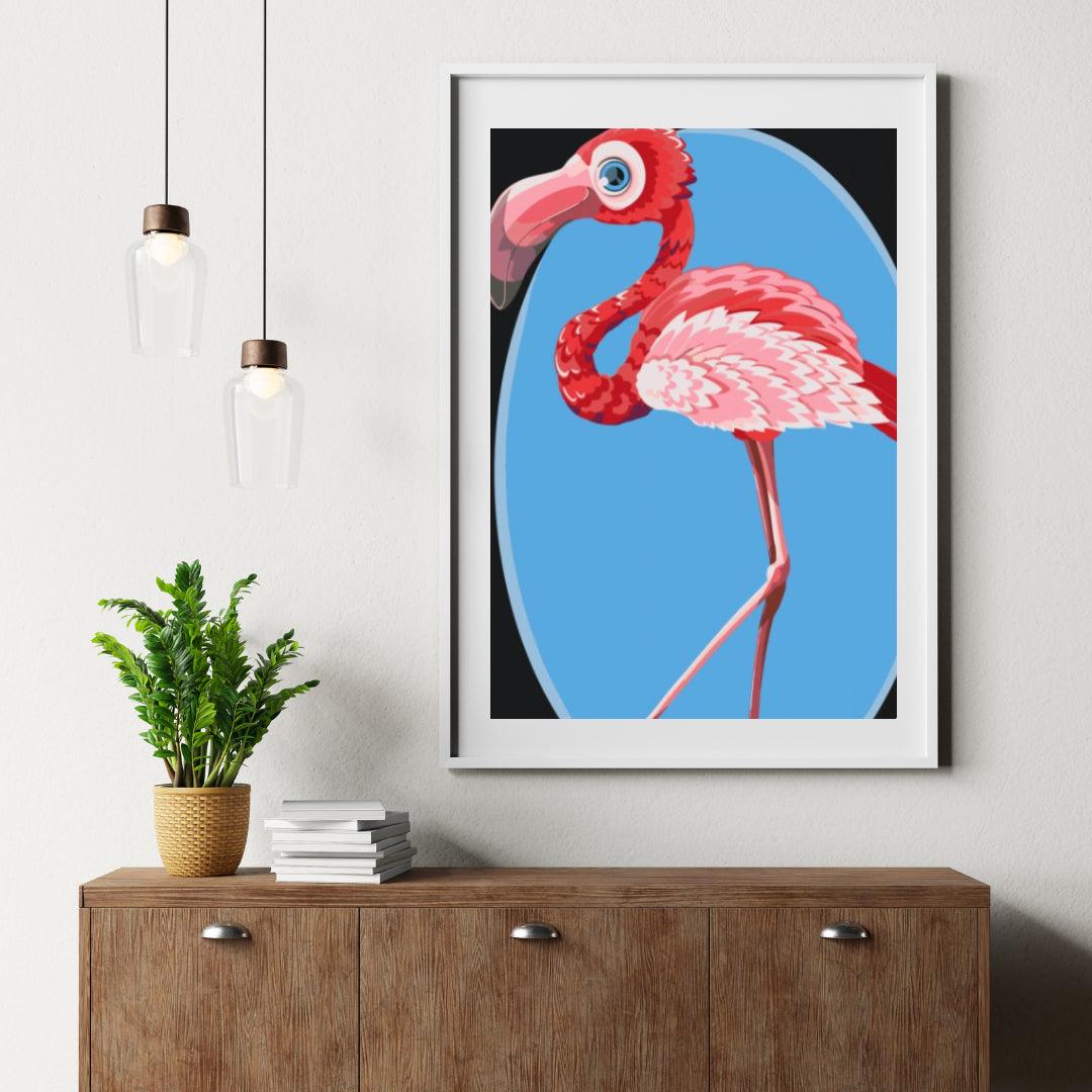 Diamond Painting - Een flamingo met zijn spullen - SEOS®