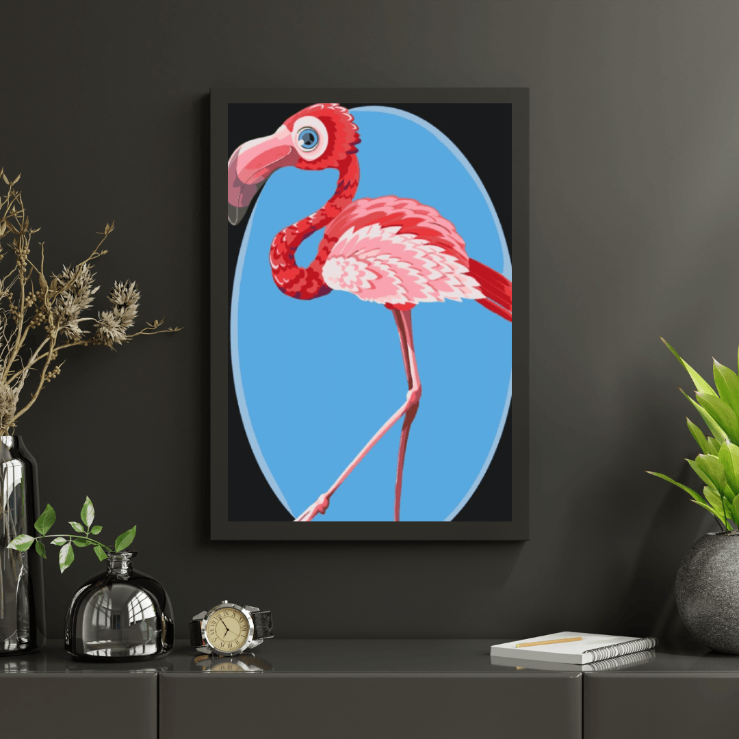 Diamond Painting - Een flamingo met zijn spullen - SEOS®