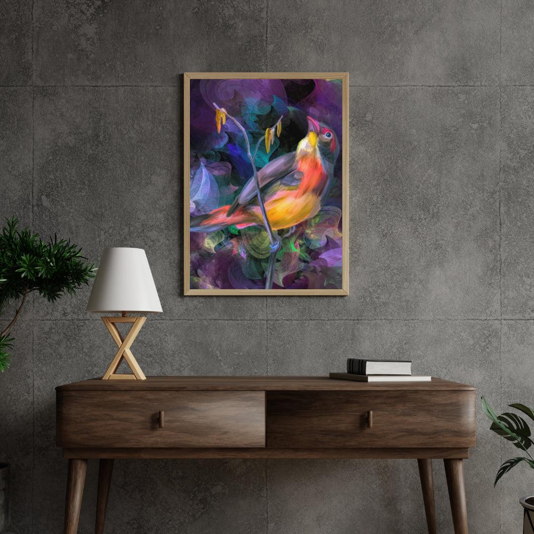 Diamond Painting - Een vogel in een kleurrijke omgeving - SEOS®