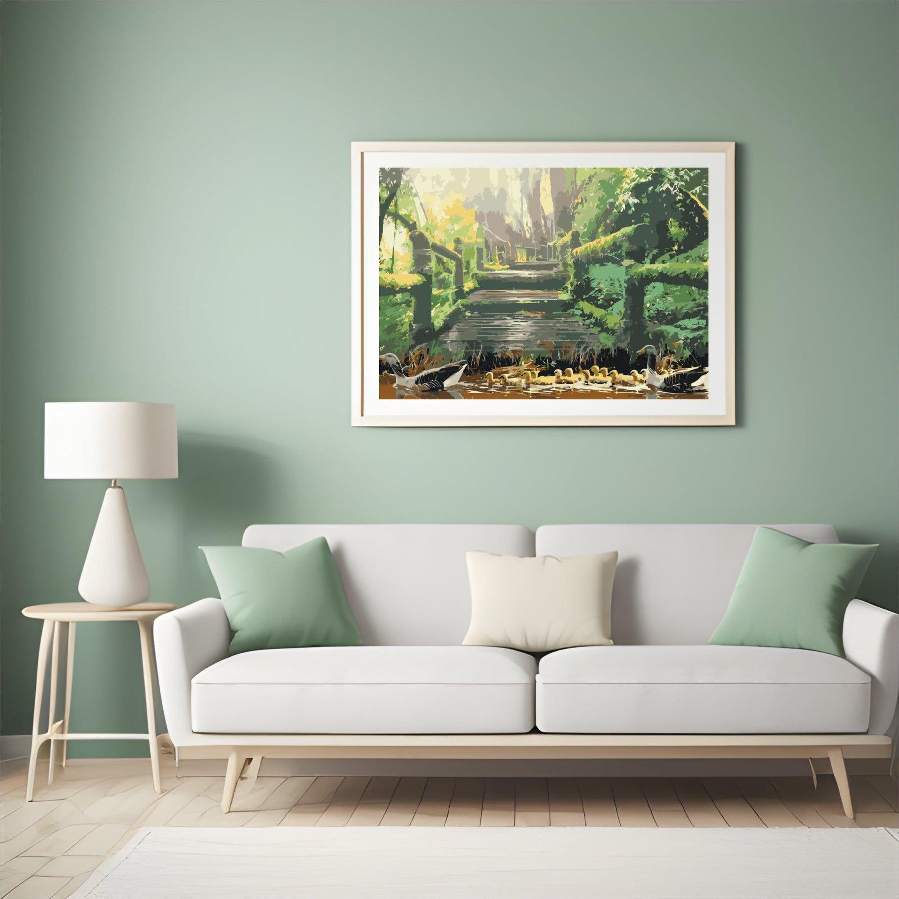 Diamond Painting - Eendenfamilie in het park - SEOS®