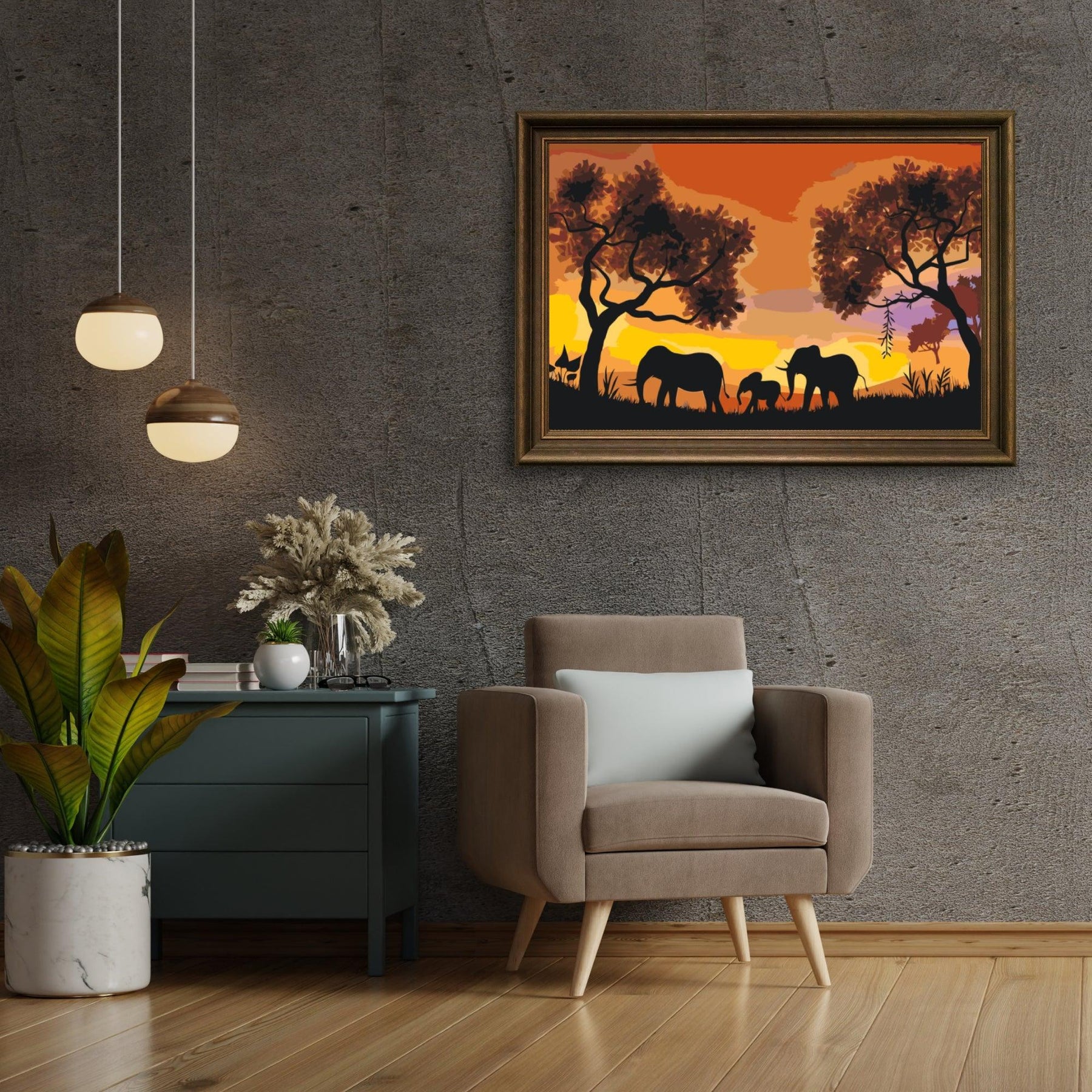 Diamond Painting - Familie van olifanten - SEOS®