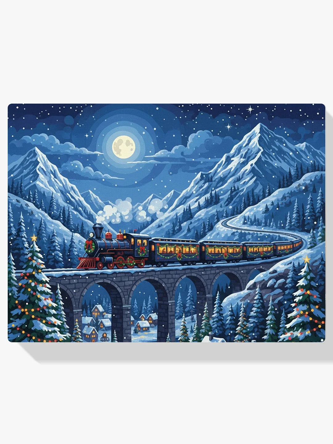 Diamond Painting - Feestdagtrein door de bergen