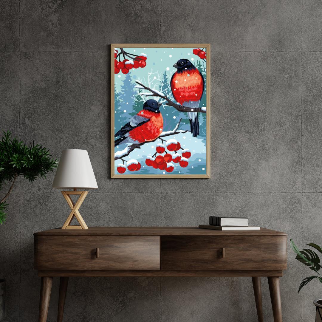 Diamond Painting - Goudvink Vogel Wit - SEOS®