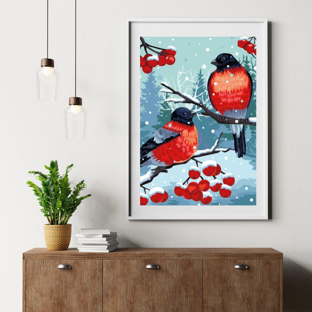 Diamond Painting - Goudvink Vogel Wit - SEOS®