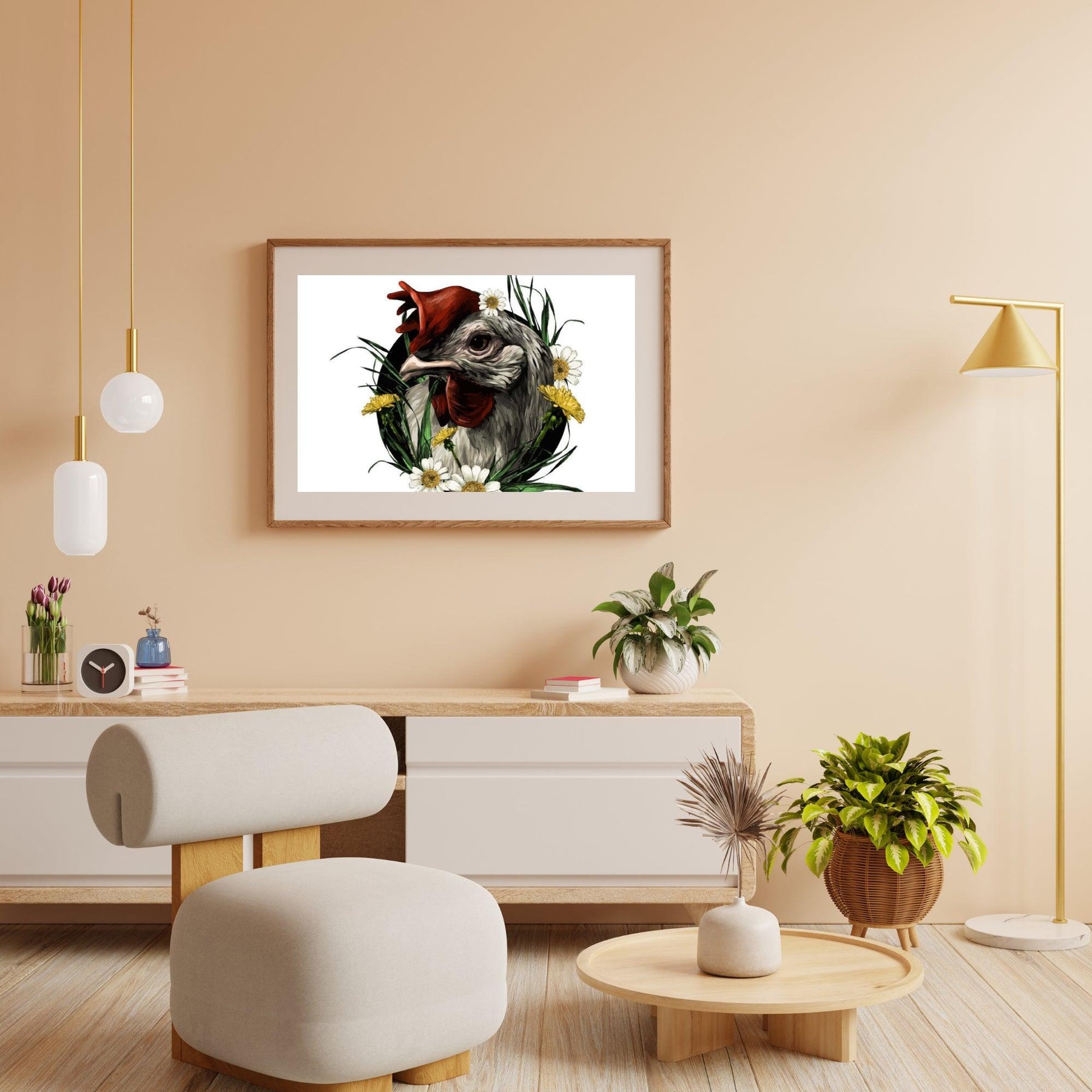 Diamond Painting - Haan in een bloemenmantel - SEOS®